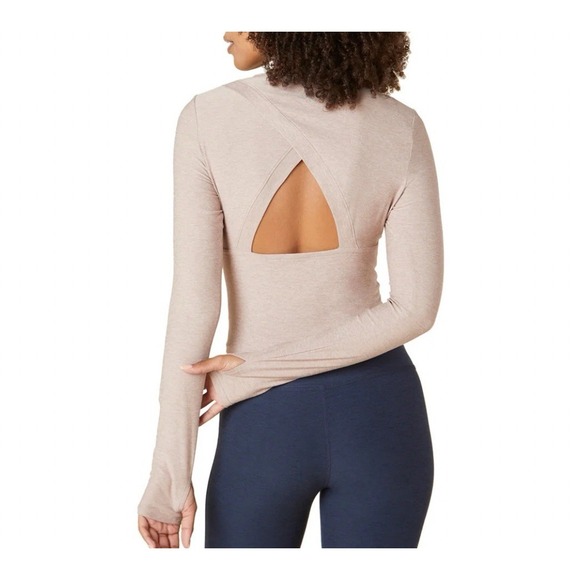 Lot of 2 NWT Beyond Yoga Performance Knit Overlap Back Cropped Pullover Size XL - Picture 2 of 15